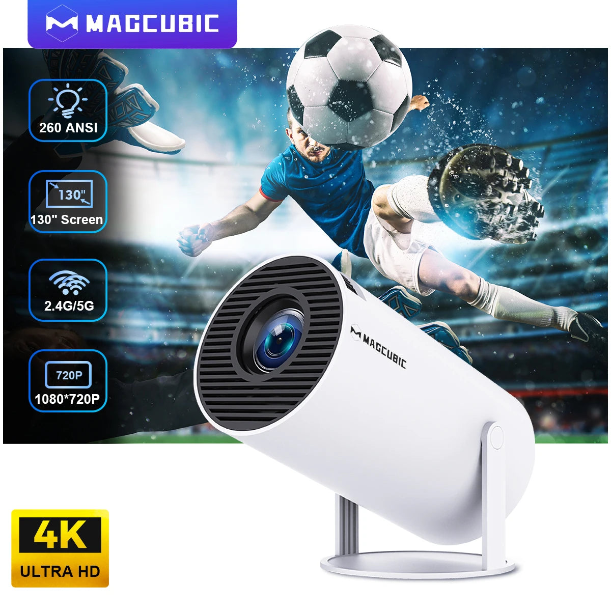 CineTech Hub™ Magcubic 4K Projector Android 11